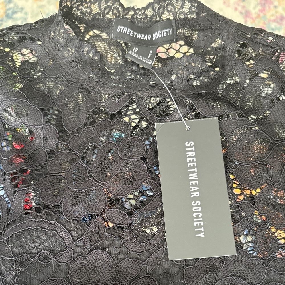 Streetwear Society Black Lace Bodysuit - Picture 2 of 2